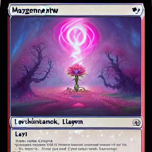 Image similar to magic the gathering lorwyn elemental, pink, flower blossoms, stars, night sky, hyper detailed, kawaii, by jacek yerka, lewandowski, hopper and gilleard, ryden, wolfgang lettl, hints of yayoi kasuma