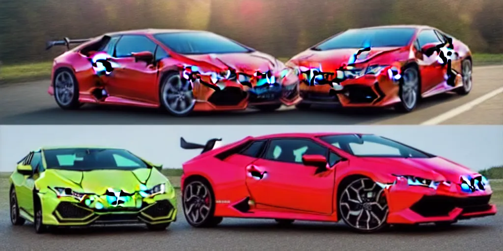 Image similar to honda civic in the shape of lamborghini huracan