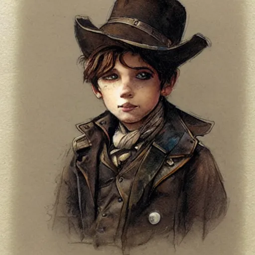 Image similar to (((((portrait of boy dressed as steampunk explorer detective . muted colors.))))) by Jean-Baptiste Monge !!!!!!!!!!!!!!!!!!!!!!!!!!!