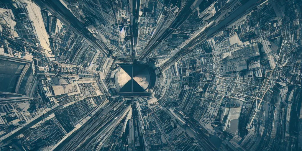 Image similar to cinematic street shot of a antigravity future flying city saint petersburg on earth orbit, telephoto, anamorphic cinematography, beautiful composition, color theory, leading lines, photorealistic, moody volumetric lighting