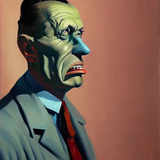 Image similar to Portrait of a mad general, very coherent, painted by Edward Hopper, painted by James Gilleard, airbrush, art by JamesJean