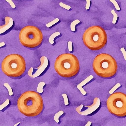 Image similar to retro, hd illustration of krispy kreme doughnuts, inspired by watercolor masterpieces, matisse, malevich, david hockney, keith haring, colorful, happy, trending on artstation, 4 k