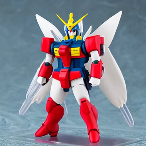 Image similar to high quality portrait flat matte painting of gundam in the style of nendoroid and Toon toys , flat anime style, thick painting, medium close-up