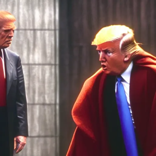 Prompt: still of richard nixon and donald trump as master and apprentice sith lords, star wars : the phantom menace ( episode i )