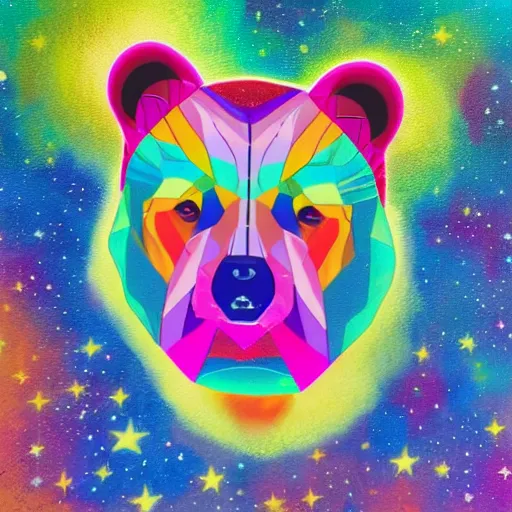 Image similar to rainbow cosmic bear