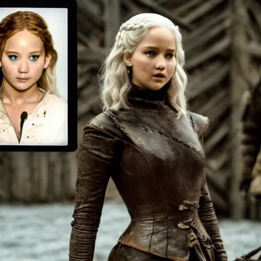 Image similar to polaroid shot of jennifer lawrence in game of thrones audition