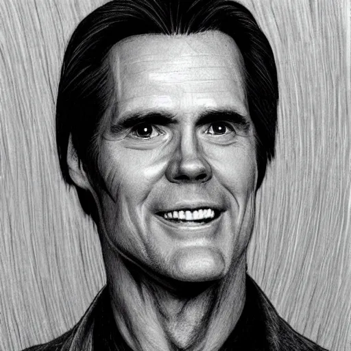 Image similar to Jim Carey portrait drawn by Robert Crump