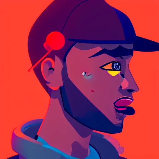 Image similar to 2 d character design, male rapper, vector art, digital art, portrait, 4 k, 8 k, sharp focus, smooth, illustration, concept art, music artist