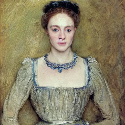 Prompt: a portrait of Saoirse Ronan painted by John Everett Millais