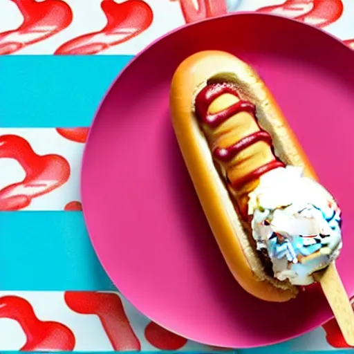 Image similar to an ice cream with hot dog taste,