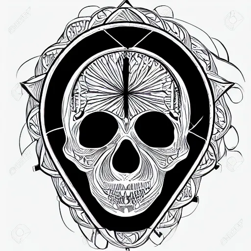 Image similar to sacred geometry skull illustration, ornate ritual occult illustration diagram, detailed