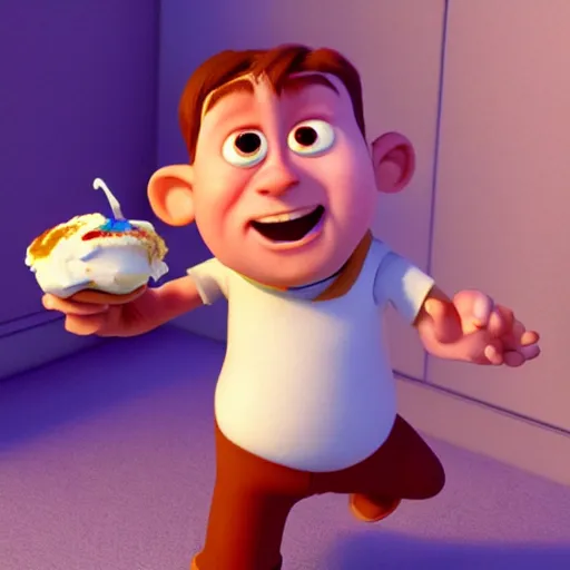 Prompt: octane, renderman render of a boy eating icecream, pixar