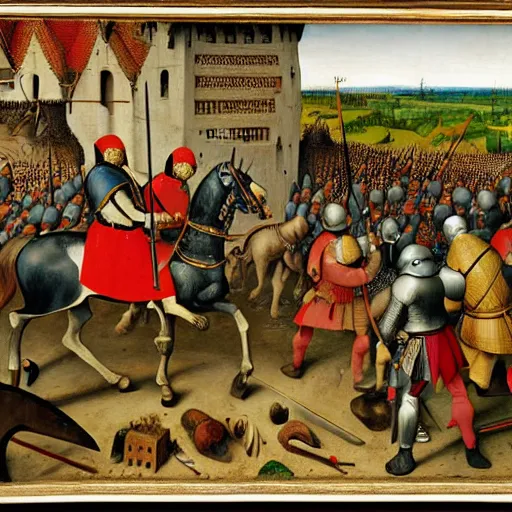 Image similar to king richard the lionheart, the crusades, canvas, by pieter bruegel the elder