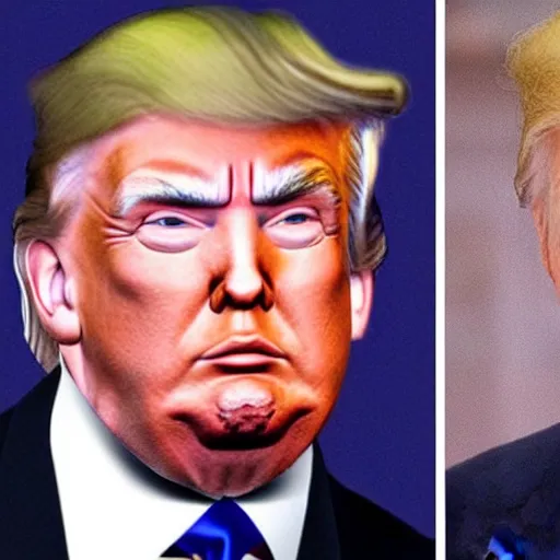 Prompt: donald trump wearing a batman mask hyper realistic