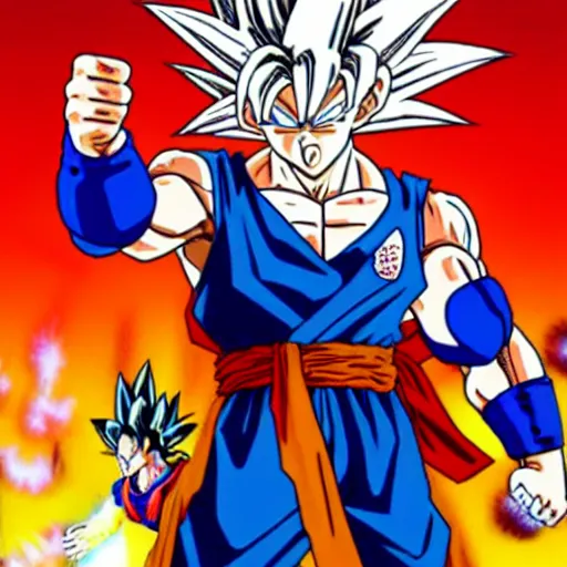 Image similar to goku giving the middle finger