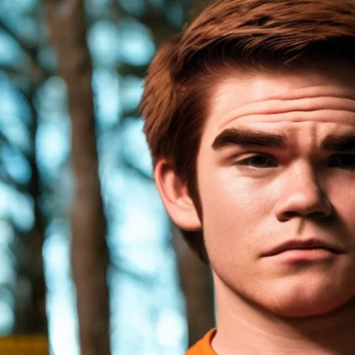 Prompt: kj apa as archie andrews with walter white, still from breaking bad