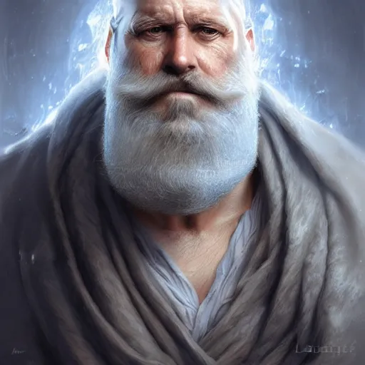 Prompt: old emperor, vivid blue eyes, bushy white beard, digital painting, lots of details, extremely detailed, 4 k, intricate, brush strokes, mark arian, artgerm, bastien lecouffe - deharme