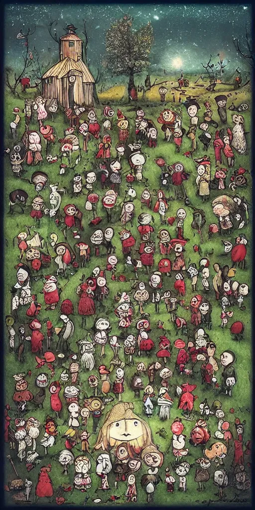 Image similar to a thanksgiving scene by alexander jansson and where's waldo