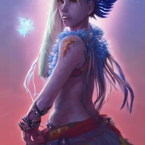 Image similar to anime portrait of Scarler Johansson as a shaman yedi using dark force to eliminate trump as an anime antagonist by Stanley Artgerm Lau, WLOP, Rossdraws, James Jean, Andrei Riabovitchev, Marc Simonetti, and Sakimichan, trending on artstation