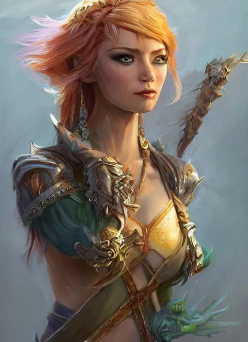 Image similar to pixie, ultra detailed fantasy, dndbeyond, bright, colourful, realistic, dnd character portrait, full body, pathfinder, pinterest, art by ralph horsley, dnd, rpg, lotr game design fanart by concept art, behance hd, artstation, deviantart, hdr render in unreal engine 5