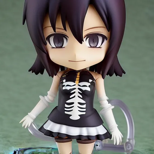 Prompt: cute nendoroid of a skeleton girl