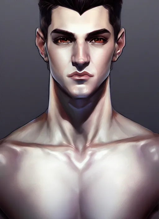 Image similar to the god hermes, white skin, male, portrait, sharp focus, digital art, concept art, dynamic lighting, subsurface scattering, photoreal, trending on artstation, by emylie boivin and rossdraws