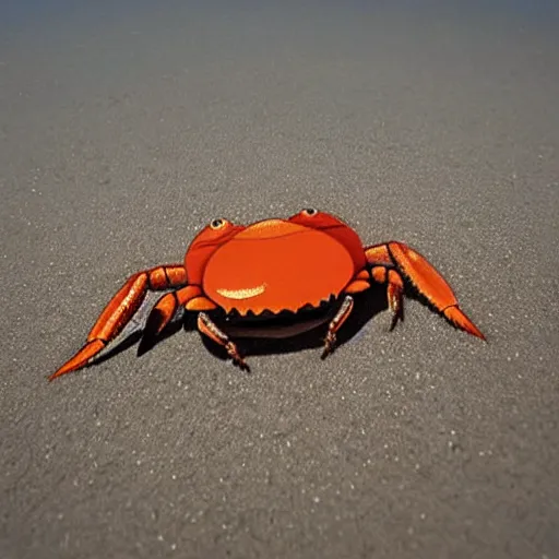 Image similar to A cute smiling crab on the beach, cute digital art by Quint Buchholz