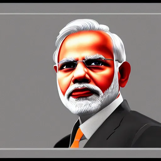 Image similar to narendra modi , gta lodaing screen , digital art