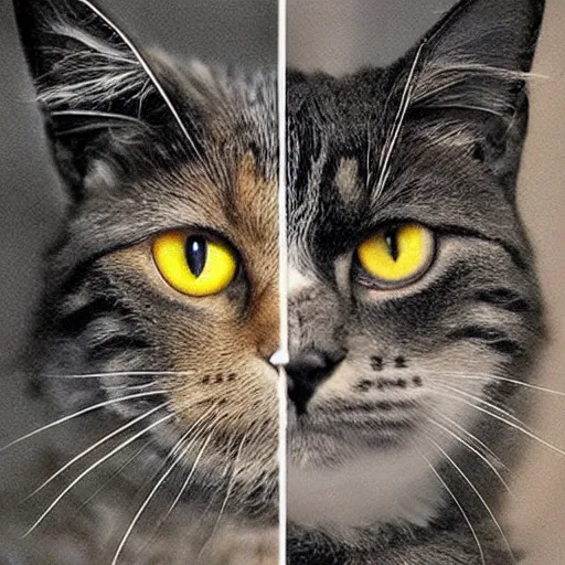 Prompt: a cat, optical illusion