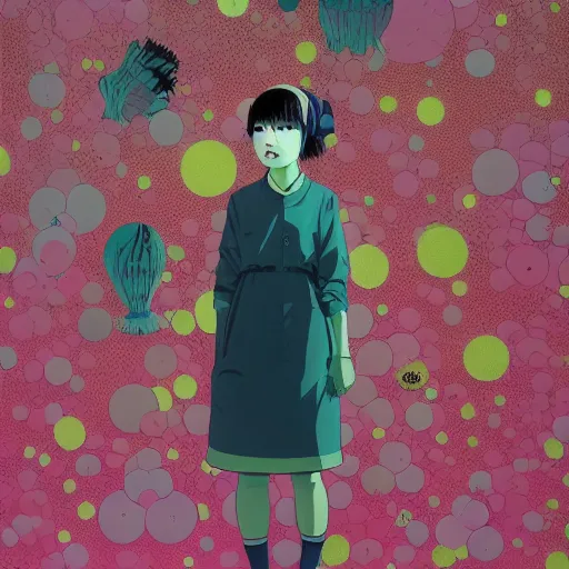 Image similar to a portrait of a girl by inio asano, beeple and james jean, chiho aoshima color scheme