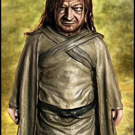 Prompt: boromir wearing the ring of power, demonic, as gollum in lord of the rings by peter jackson