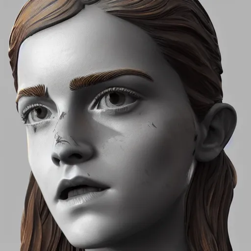 Image similar to statue emma watson, chrome, reflect 8 k uhd, unreal engine, octane render in the artstyle of finnian macmanus, john park and greg rutkowski