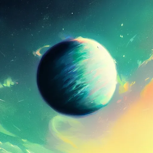 Image similar to a detailed painting of a marble - like earth - like planet floating in space in a sea of colorful sea of stars, by alena aenami, petros afshar and greg rutkowski trending on artstation, deviantart, planet, clouds, earth, exoplanet, stars