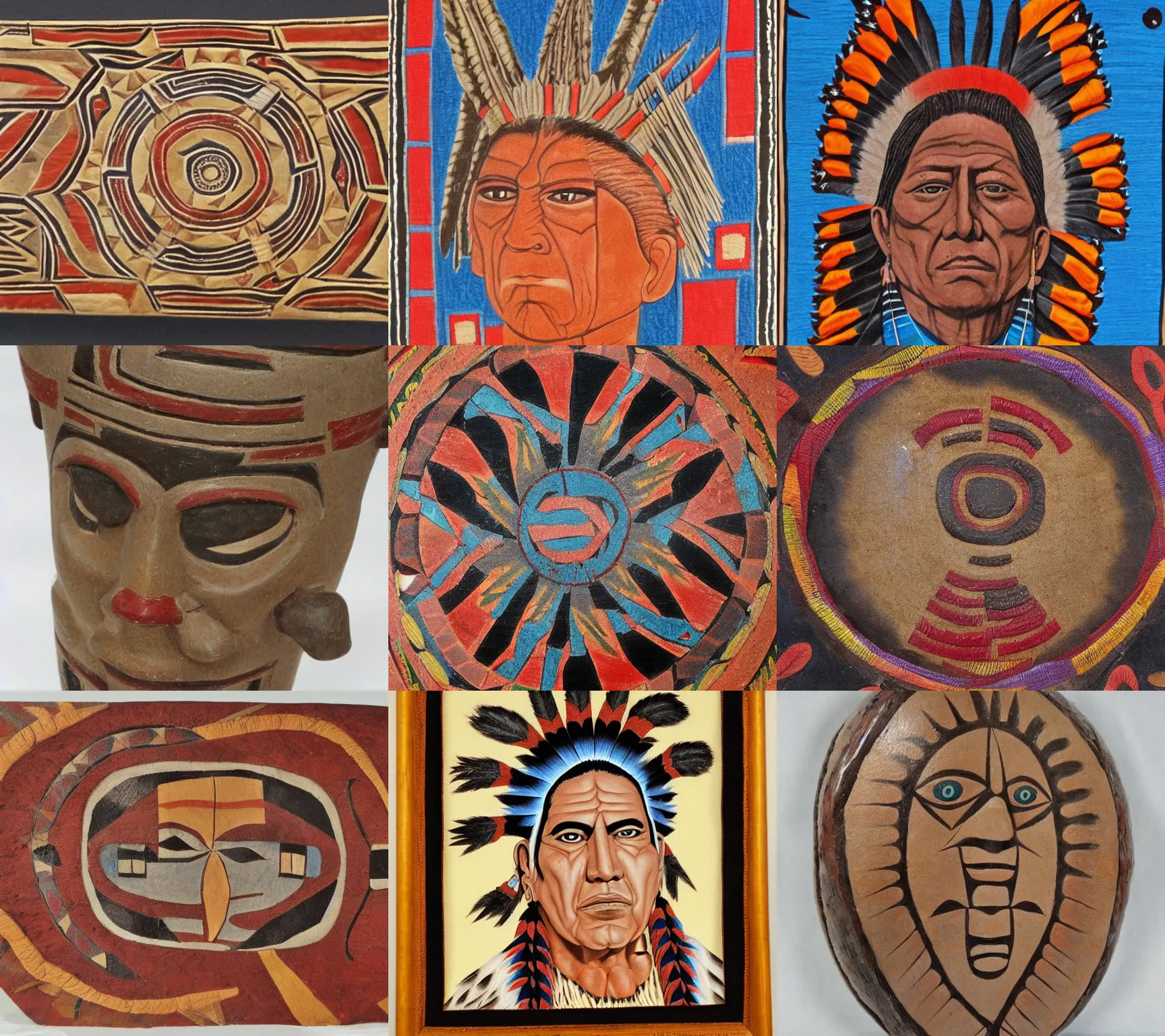 Prompt: chakotay, american indian artwork, highly detailed, cultural artifact,