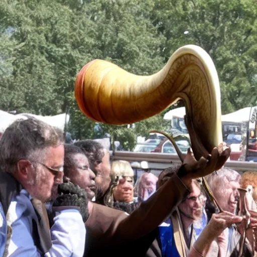 Image similar to a shofar, ram's horn