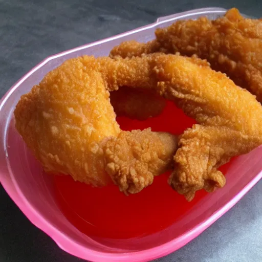 Prompt: jello shaped like fried chicken