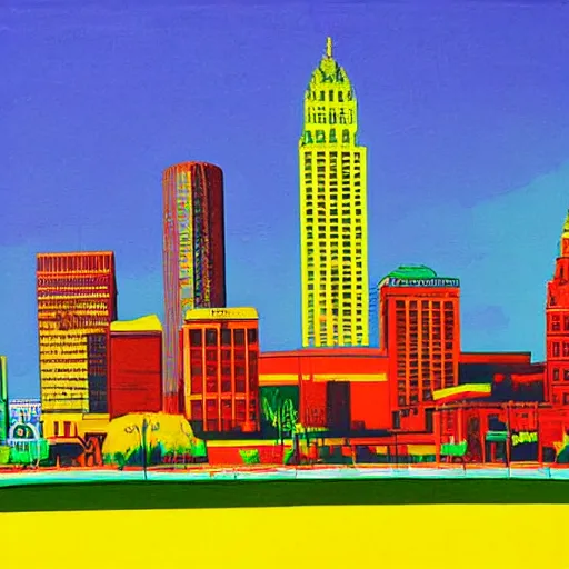 Image similar to a beautiful painting of Columbus Ohio by Andy warhol