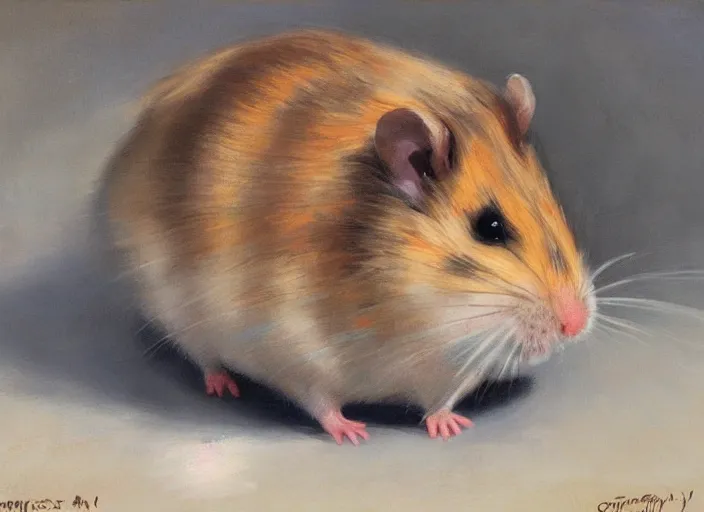 Image similar to a highly detailed beautiful portrait of an communist hamster, by gregory manchess, james gurney, james jean