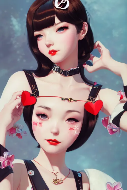 Image similar to a pin up and beautiful fashion charming dreamlke japan girl with lv jewelry, character art, art by wlop and and ilya kuvshinov, hyperdetailed, 8 k realistic, symmetrical, frostbite 3 engine, cryengine, dof, trending on artstation, digital art