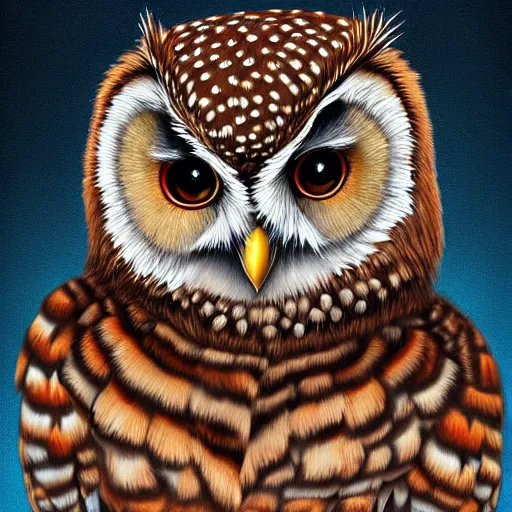 Prompt: beautiful furry owl portrait, beautiful woman, digital art, art