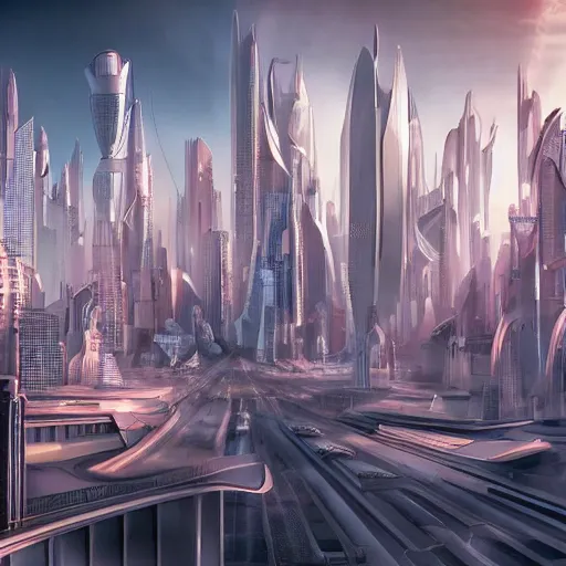 Image similar to Futuristic looking city by Gary Meyer, retro-futurism 4k, high details