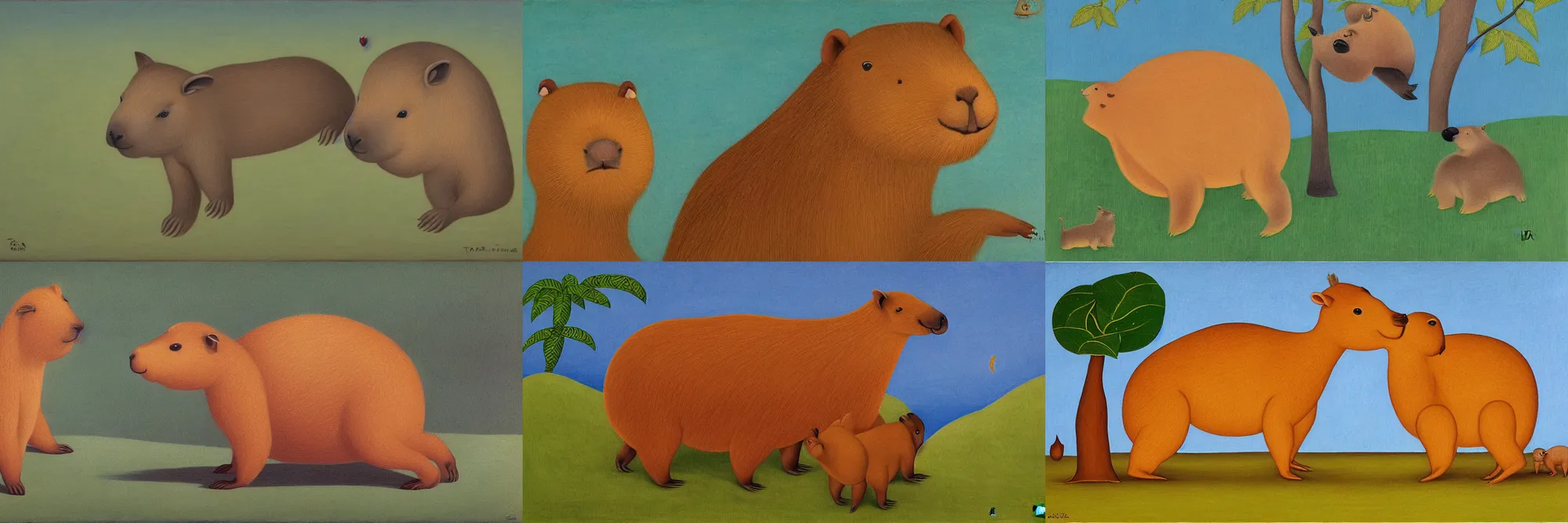 Prompt: cute capybara by Tarsila do Amaral