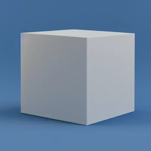Image similar to 3 d render of a white cube in a blue room