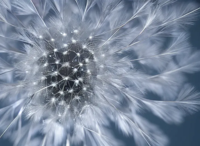 Prompt: crystal dandelion extreme close - up, unreal engine, 4 k wallpaper