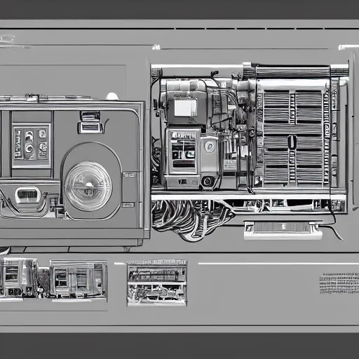 Image similar to highly detailed, electrical one line schematic, 2 mw diesel generator, concept art, character art, studio lightning, bright colors, intricate, masterpiece, photorealistic, hyperrealistic, sharp focus, high contrast, artstation hq, deviantart trending, 4 k uhd, unreal engine 5