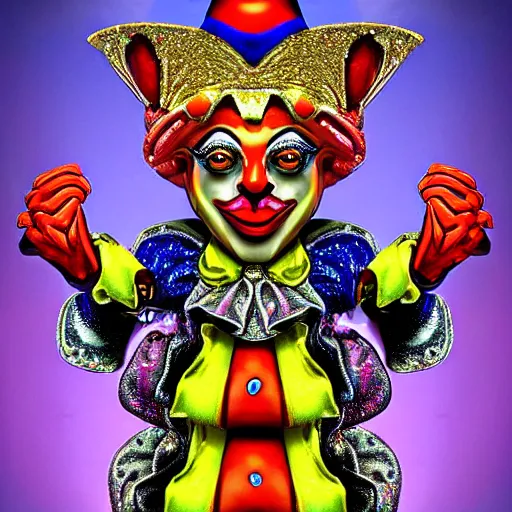 Image similar to Fantastic Ornate Jeweled Jester Clown by Tom Wood Fantasy Art HDR