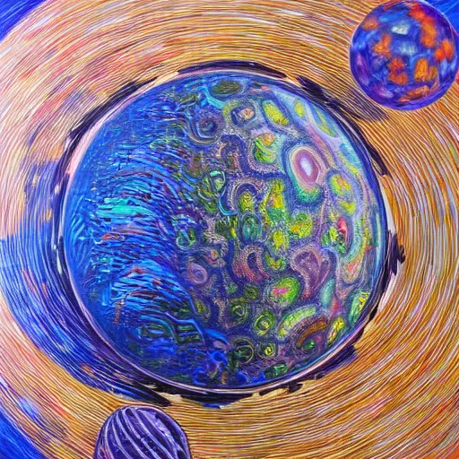 Prompt: highly detailed artwork, dyson sphere, acrylic painting