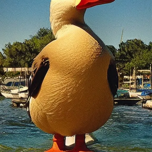 Image similar to The duck colossus of Rhodes