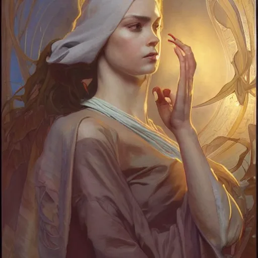 Image similar to the righteous hand of god, deep focus, intricate, elegant, highly detailed, digital painting, artstation, concept art, matte, sharp focus, illustration, art by artgerm and greg rutkowski and alphonse mucha