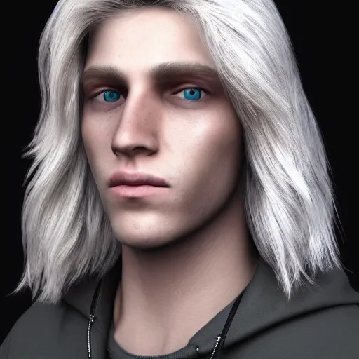 Image similar to detailed unreal engine 5 render of a blonde boy with face tattoos